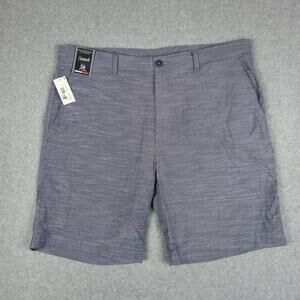 NWT Roundtree & Yorke Mens Size 38 Gray Flat Front Chino Style Golf Shorts